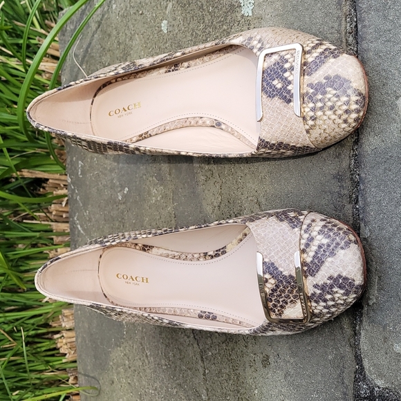Coach Isla snake print leather pump heels - Picture 2 of 16